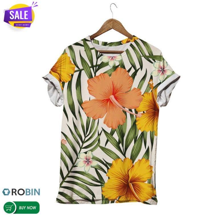 Hot Summer Hibiscus  3D All Over Print T-Shirt