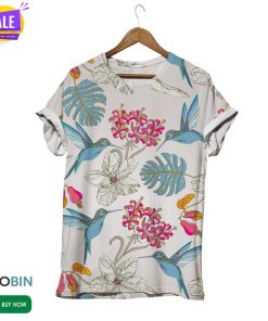 Wildflowers Hummingbird Spring  3D All Over Print T-Shirt