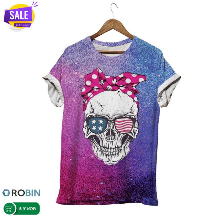 Skull Dressing Up  3D All Over Print T-Shirt