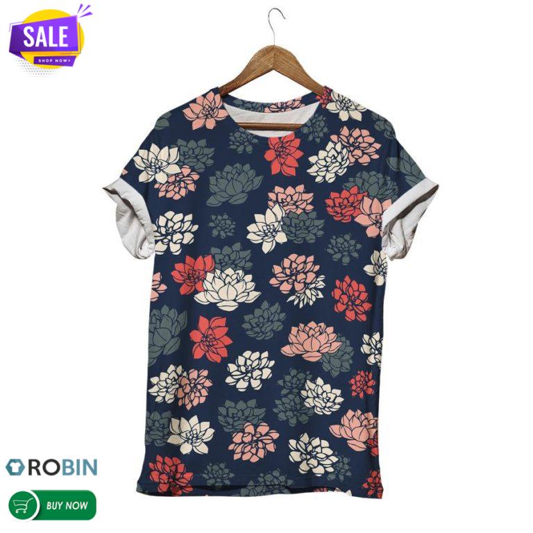 Colorful Lotus  3D All Over Print T-Shirt