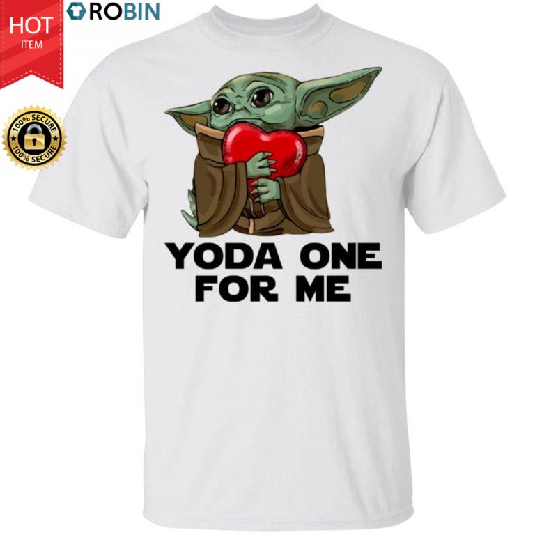 Baby Yoda Hug Heart Yoda One For Me Shirt