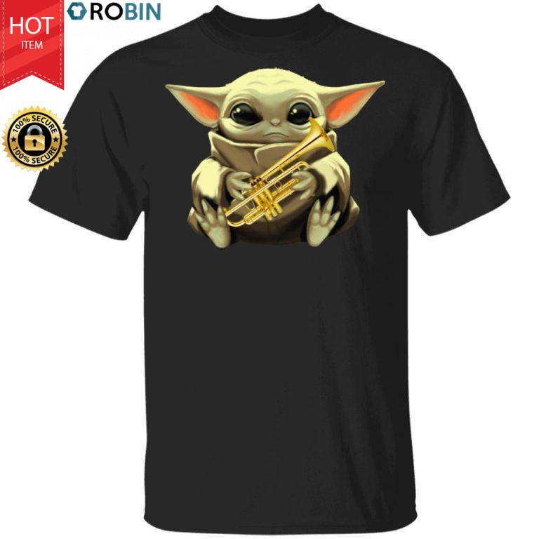 Baby Yoda Hugs Saxophone Shirt