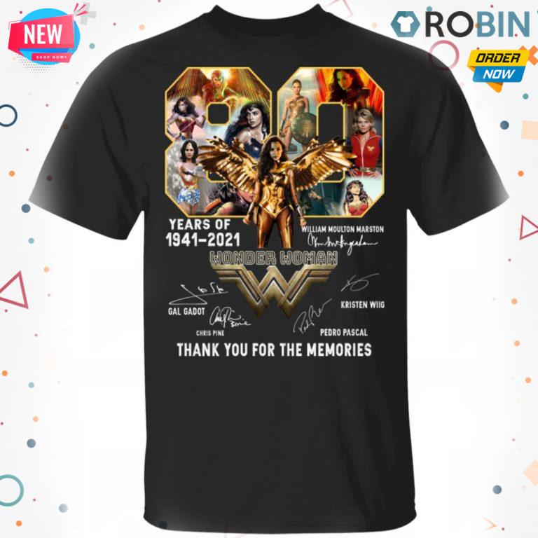 80 Years Of Wonder Woman 1941 2021 – Thank You For The Memories T-Shirt, Hoodie, LS