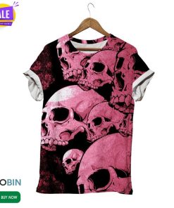 Pink Skull  3D All Over Print T-Shirt