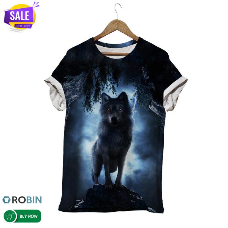 Wolf Night  3D All Over Print T-Shirt
