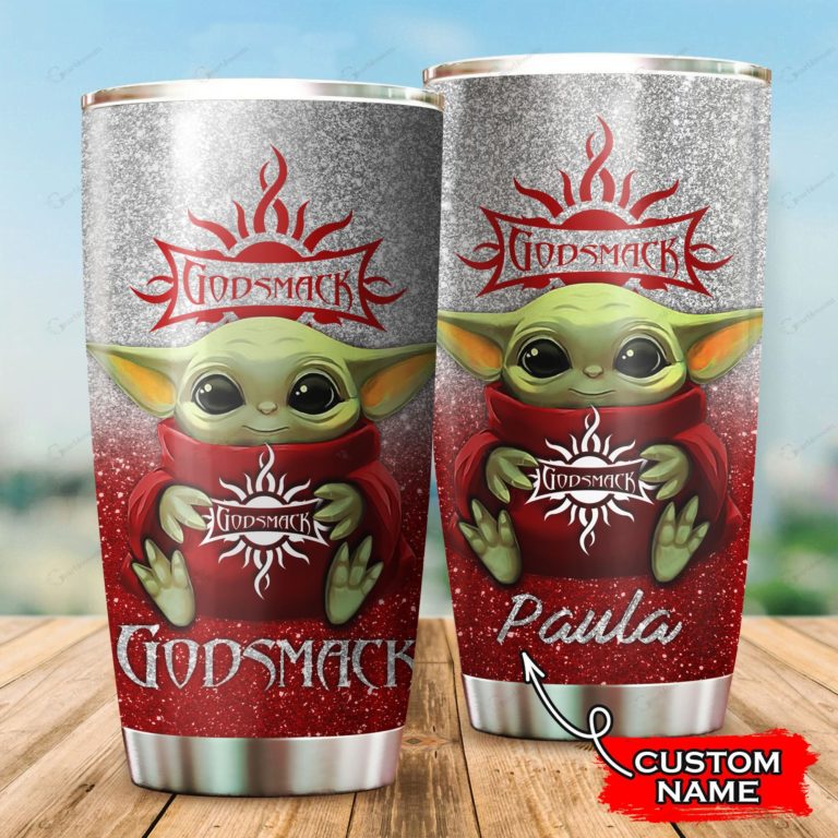 Baby Yoda Hug Godsmack Band Tumbler Cup