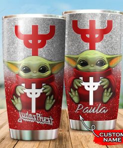 Baby Yoda Hug Judas Priest Band Tumbler Cup