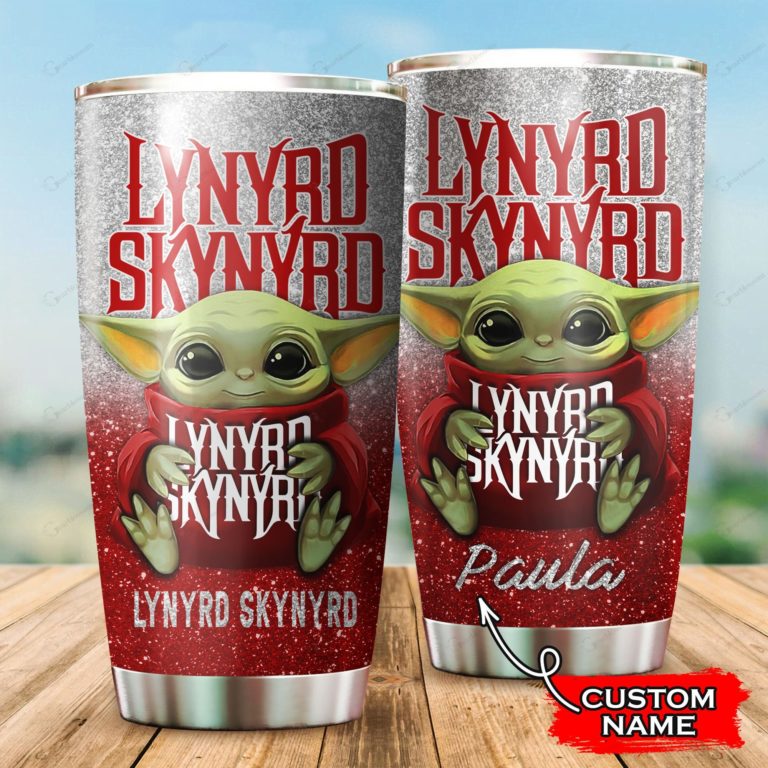 Baby Yoda Hug Lynyrd Skynyrd Band Tumbler Cup