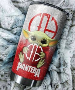 Baby Yoda Hug Pantera Band Tumbler Cup