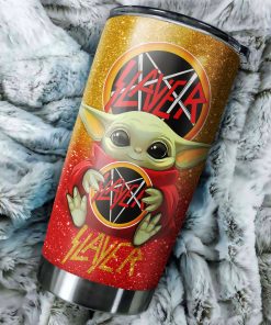 Baby Yoda Hug Slayer Band Tumbler Cup
