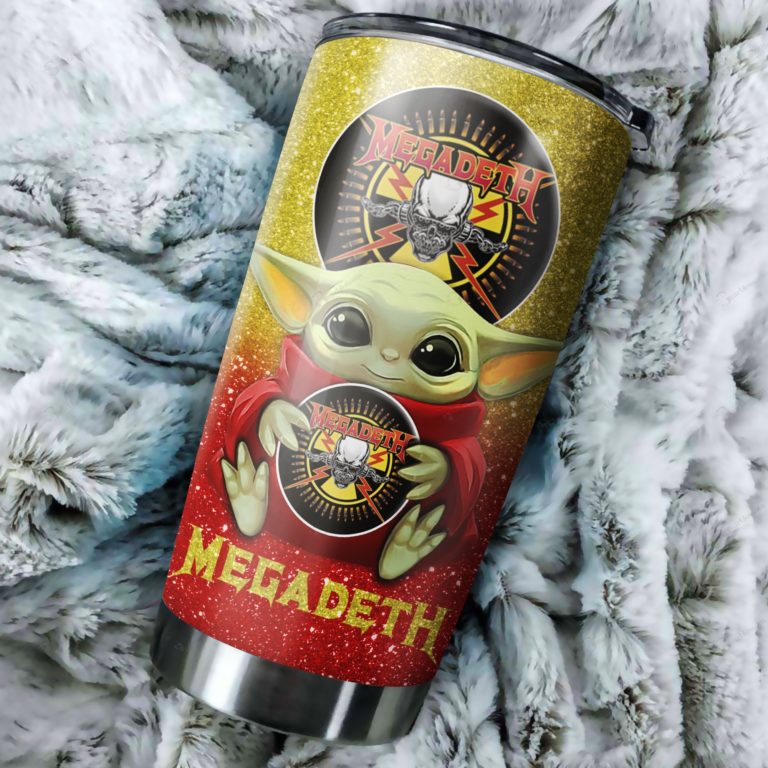Baby Yoda Hug Megadeth Band Tumbler Cup