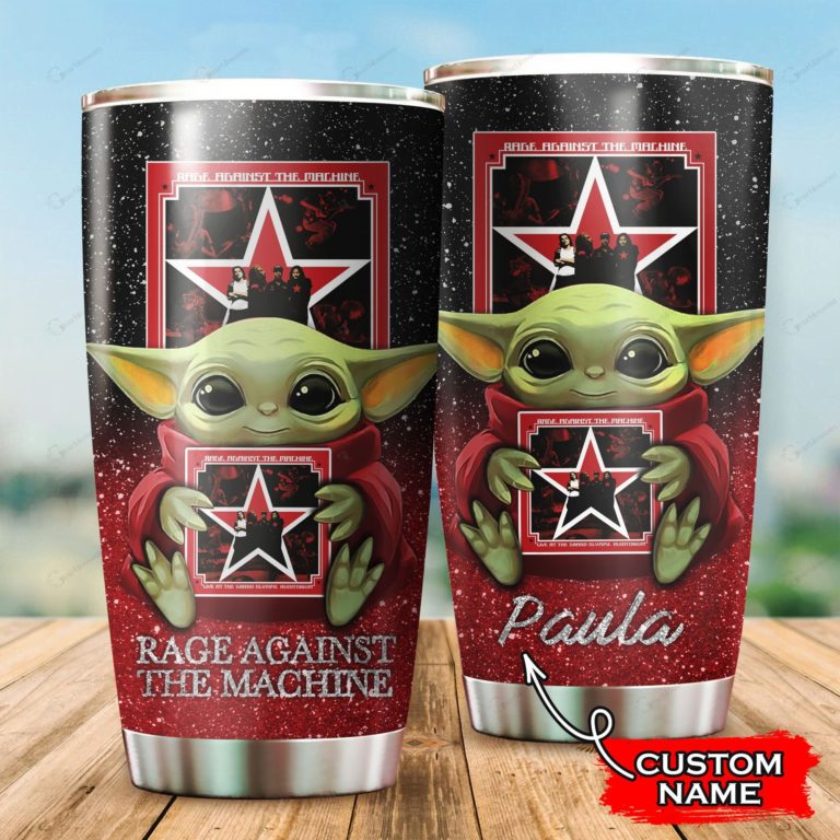 Baby Yoda Hug Rage Against The Machine Band Tumbler Cup