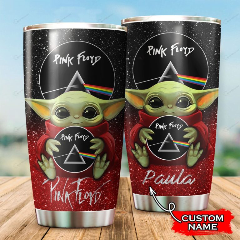 Baby Yoda Hug Pink Floyd Band Tumbler Cup