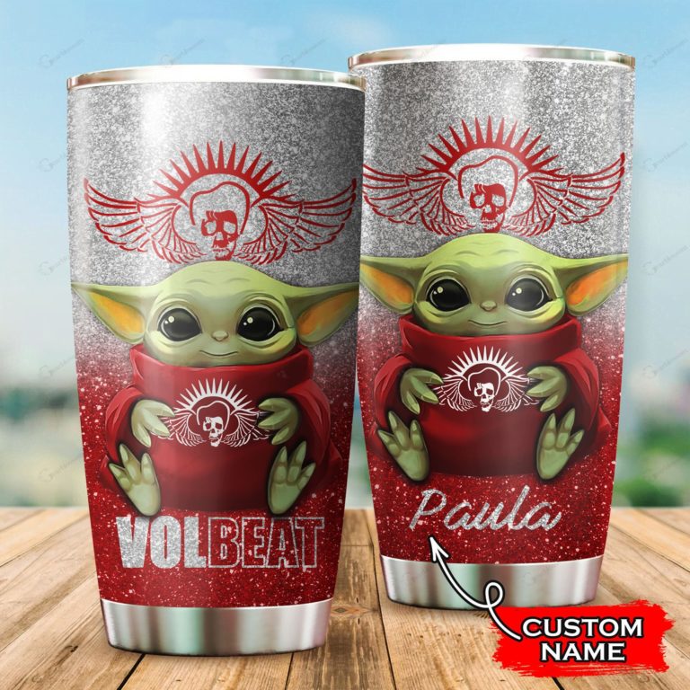 Baby Yoda Hug Volbeat Band Tumbler Cup