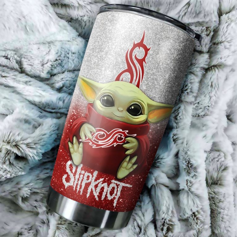 Baby Yoda Hug Slipknot Band Tumbler Cup