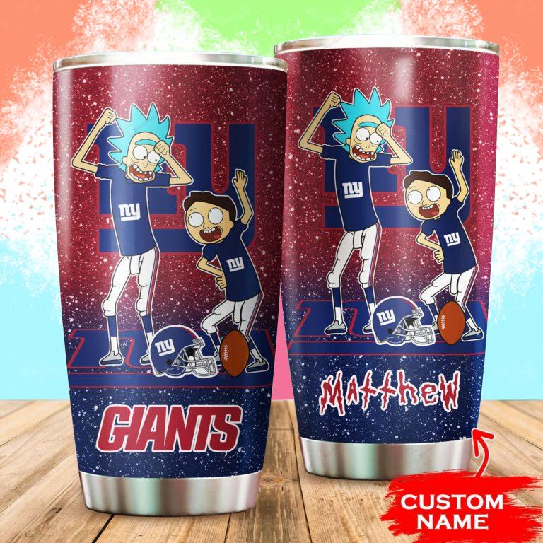 New York Giants Rick and Morty Custom Name Tumbler
