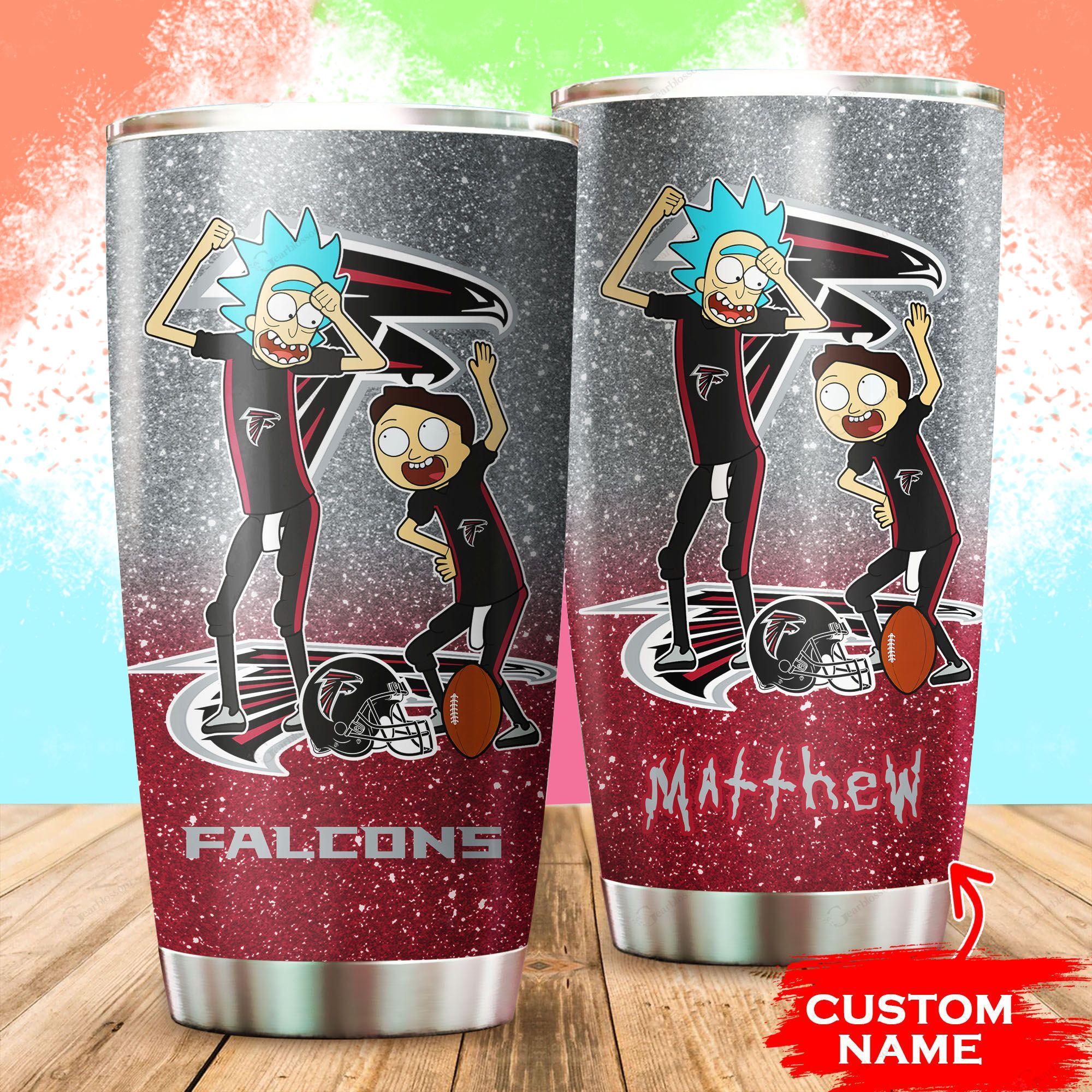 Atlanta Falcons Rick and Morty Custom Name Tumbler - RobinPlaceFabrics