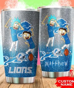 Detroit Lions Rick and Morty Custom Name Tumbler