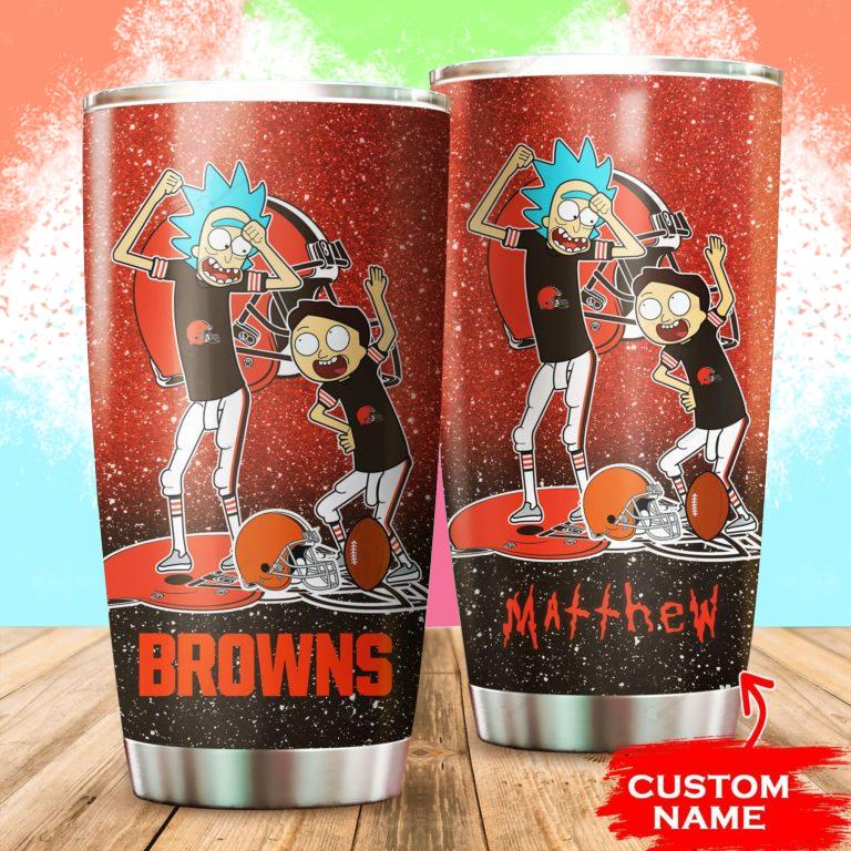 Cleveland Browns Rick and Morty Custom Name Tumbler