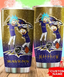Baltimore Ravens Rick and Morty Custom Name Tumbler
