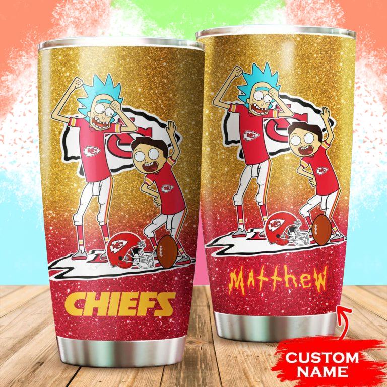 Kansas City Chiefs Rick and Morty Custom Name Tumbler