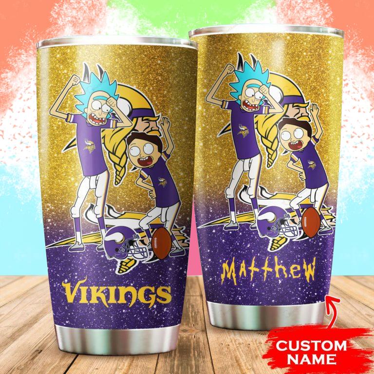 Minnesota Vikings Rick and Morty Custom Name Tumbler