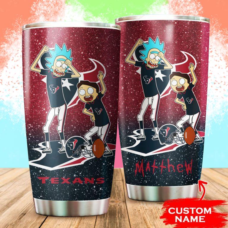 Houston Texans Rick and Morty Custom Name Tumbler