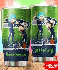 Seattle Seahawks Rick and Morty Custom Name Tumbler