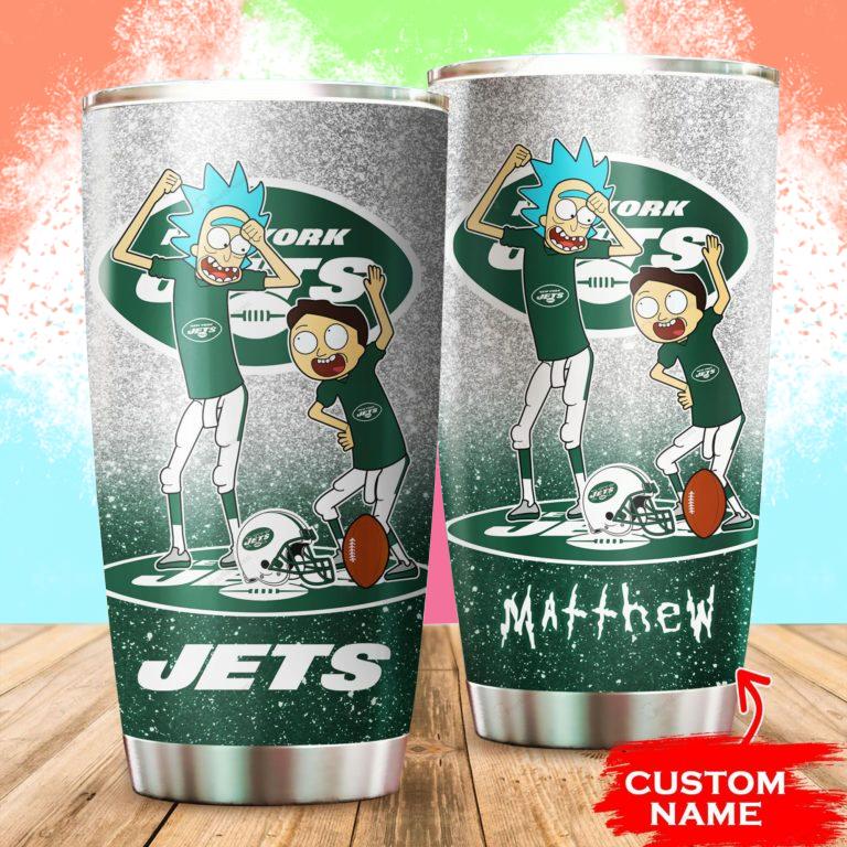 New York Jets Rick and Morty Custom Name Tumbler