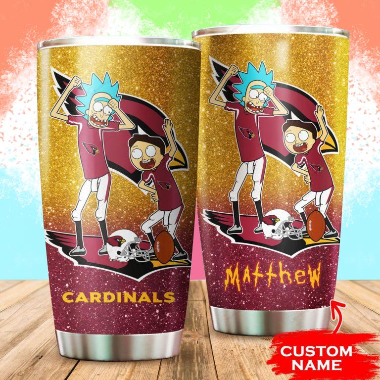 Arizona Cardinals Rick and Morty Custom Name Tumbler