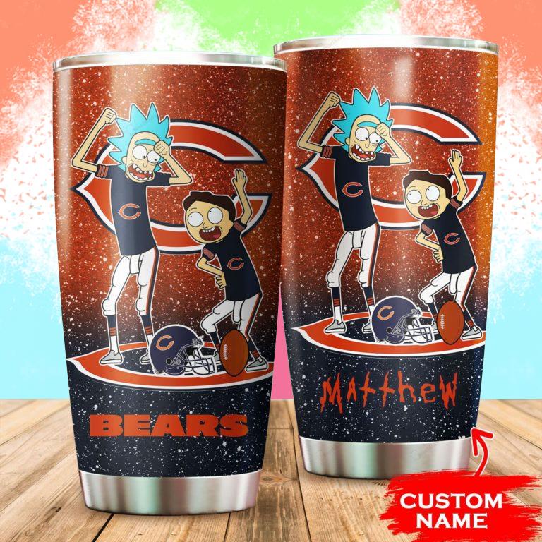 Chicago Bears Rick and Morty Custom Name Tumbler