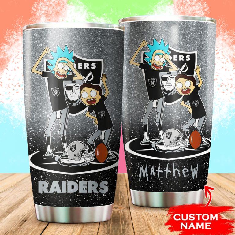 Oakland Raiders Rick and Morty Custom Name Tumbler