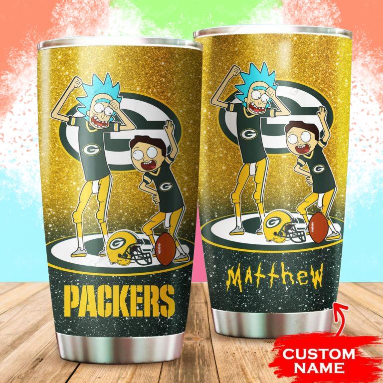 Green Bay Packers Rick and Morty Custom Name Tumbler