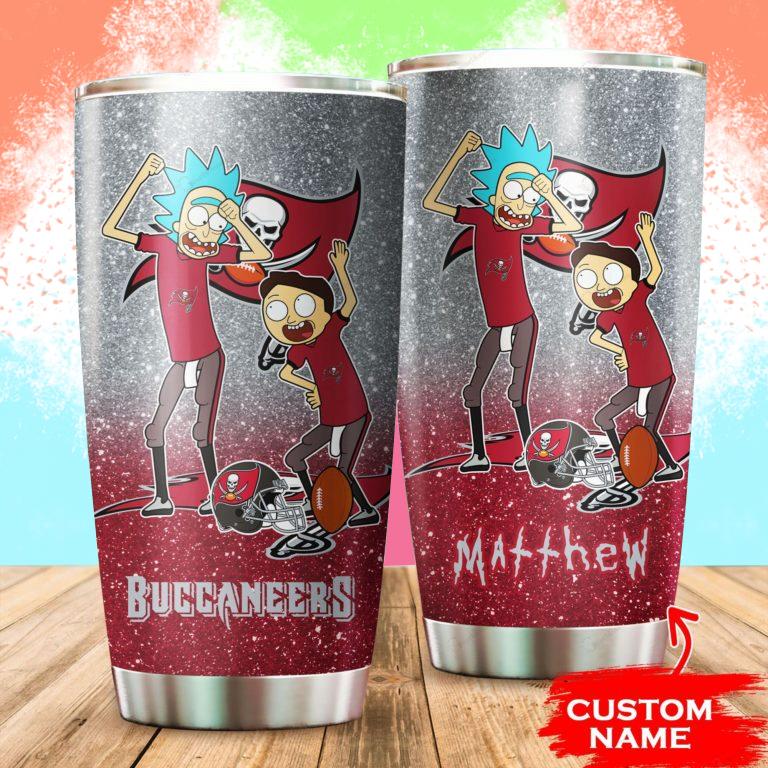 Tampa Bay Buccaneers Rick and Morty Custom Name Tumbler