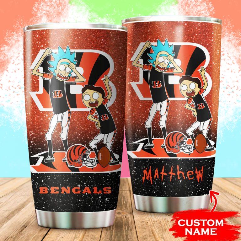 Cincinnati Bengals Rick and Morty Custom Name Tumbler
