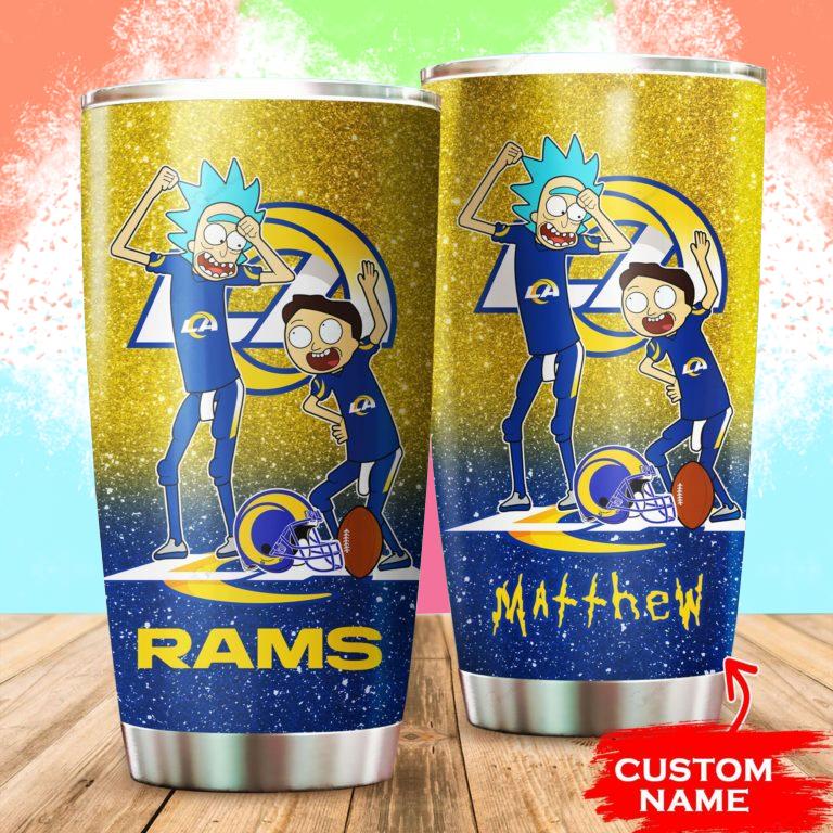 Los Angeles Rams Rick and Morty Custom Name Tumbler