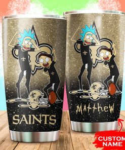 New Orleans Saints Rick and Morty Custom Name Tumbler