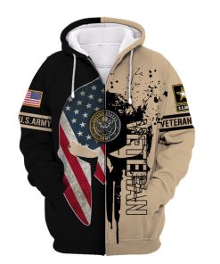 American Flag Spartan Helmet Punisher Skull Us. Army Veteran 3d Hoodie, T-shirt