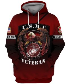 Bald Eagle Hold US Marine Corps Veteran 3D Hoodie, T-shirt