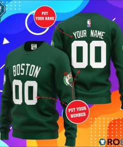 Boston Celtics Personalized All Over Print Sweater