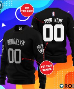 Brooklyn Nets Personalized All Over Print Sweater