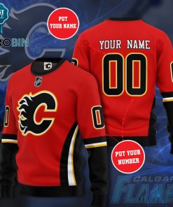 Calgary Flames Personalized 3D Full Printed Sweater Calgary Flames Personalized 3D Full Printed Sweater
