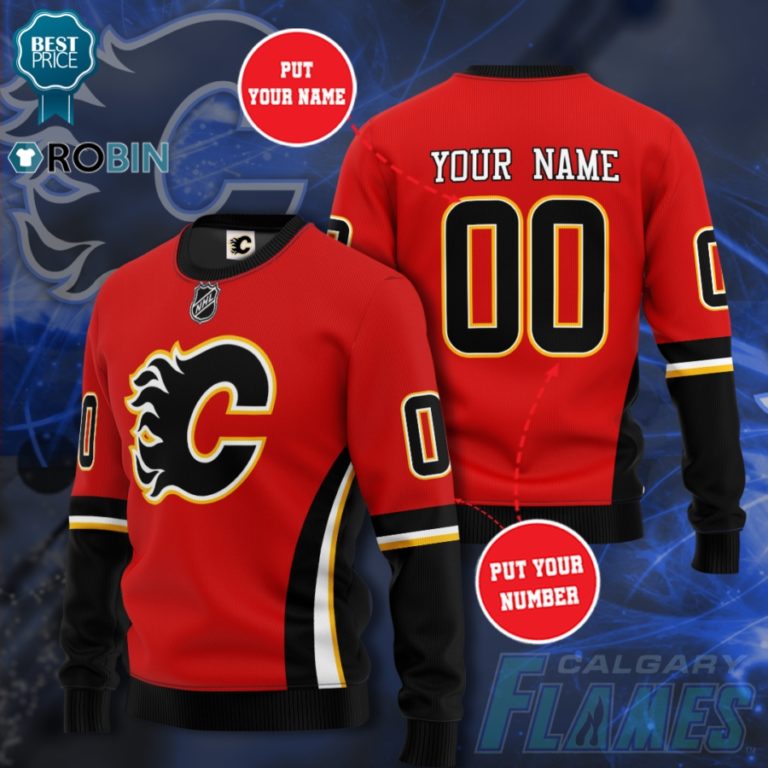 Calgary Flames Personalized 3D Full Printed Sweater