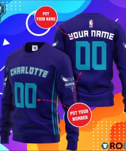 Charlotte Hornets Personalized All Over Print Sweater Charlotte Hornets Personalized All Over Print Sweater