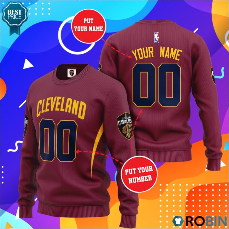 Cleveland Cavaliers Personalized All Over Print Sweater
