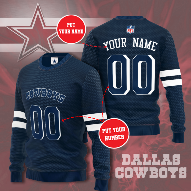Dallas Cowboys Personalized All Over Print Sweater