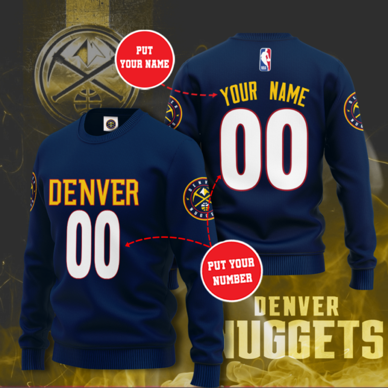 Denver Nuggets Personalized All Over Print Sweater