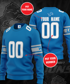 Detroit Lions Football Personalized All Over Print Sweater