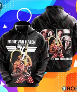 Eddie Van Halen 65th 1955 2020 Thank You For The Memories 3D Print Hoodie