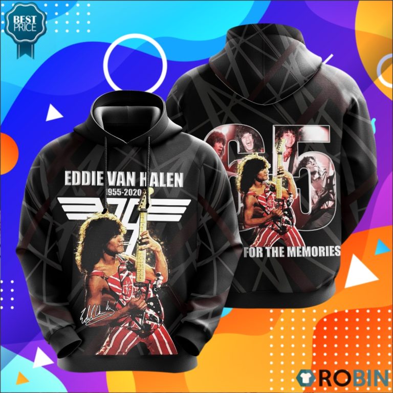 Eddie Van Halen 65th 1955 2020 Thank You For The Memories 3D Print Hoodie